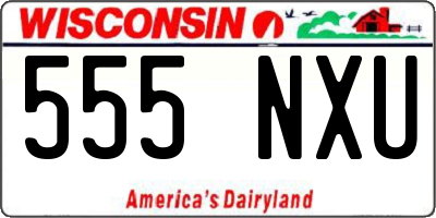 WI license plate 555NXU