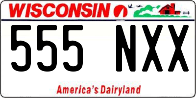 WI license plate 555NXX