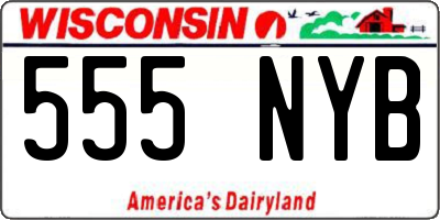 WI license plate 555NYB