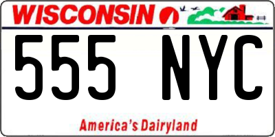 WI license plate 555NYC