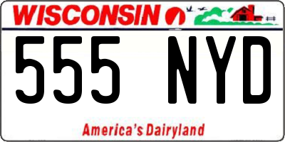 WI license plate 555NYD