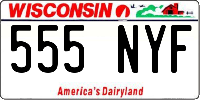 WI license plate 555NYF