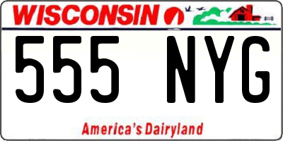WI license plate 555NYG