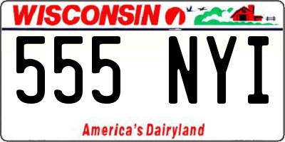 WI license plate 555NYI