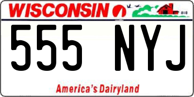 WI license plate 555NYJ