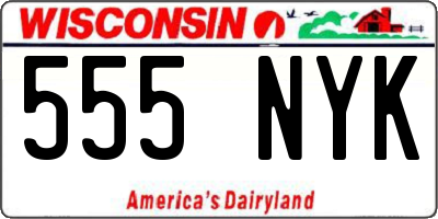 WI license plate 555NYK