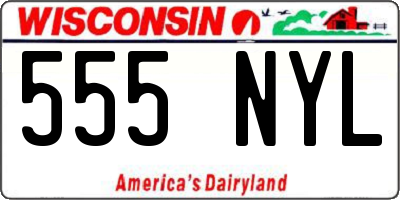 WI license plate 555NYL