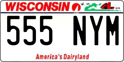WI license plate 555NYM