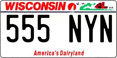WI license plate 555NYN