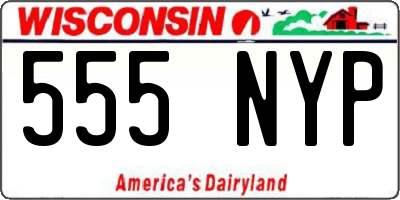 WI license plate 555NYP