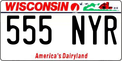 WI license plate 555NYR
