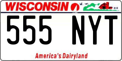 WI license plate 555NYT