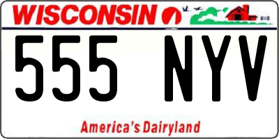 WI license plate 555NYV