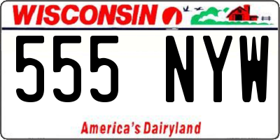 WI license plate 555NYW
