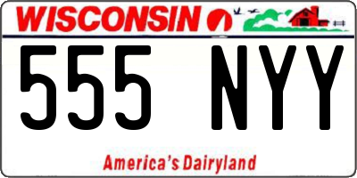 WI license plate 555NYY