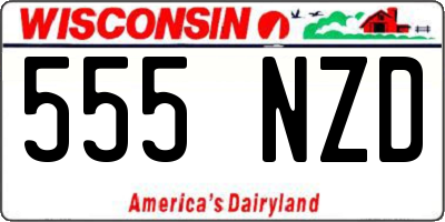 WI license plate 555NZD