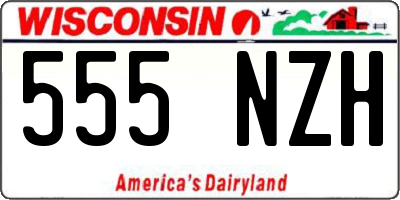 WI license plate 555NZH