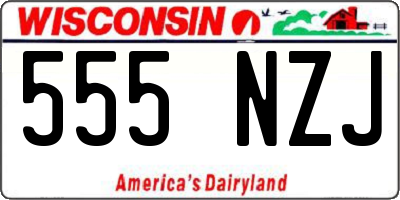 WI license plate 555NZJ