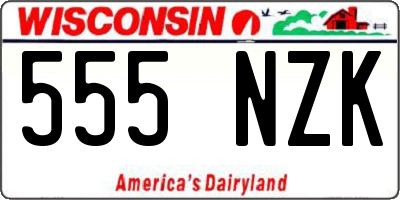 WI license plate 555NZK