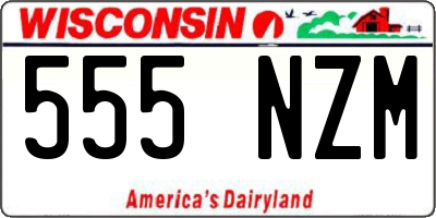 WI license plate 555NZM
