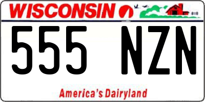 WI license plate 555NZN
