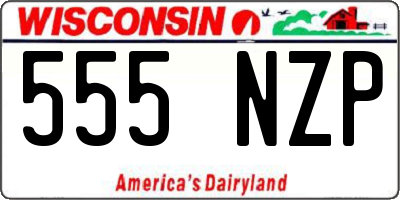 WI license plate 555NZP