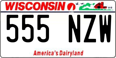 WI license plate 555NZW