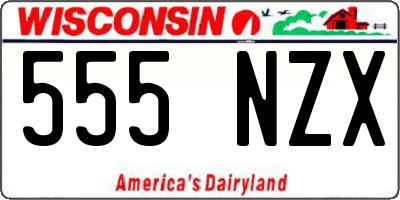 WI license plate 555NZX