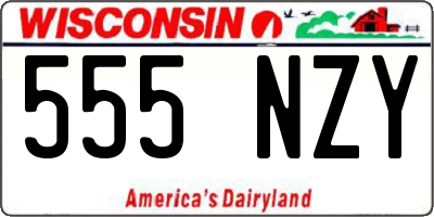 WI license plate 555NZY