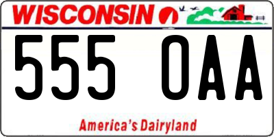 WI license plate 555OAA