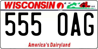 WI license plate 555OAG