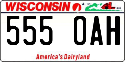 WI license plate 555OAH