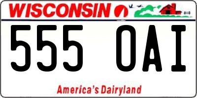 WI license plate 555OAI