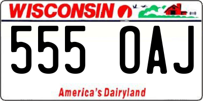 WI license plate 555OAJ