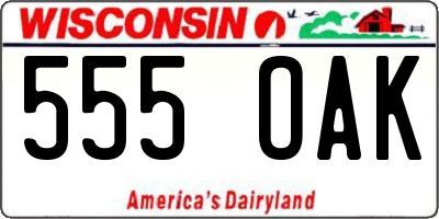 WI license plate 555OAK