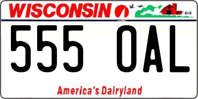 WI license plate 555OAL