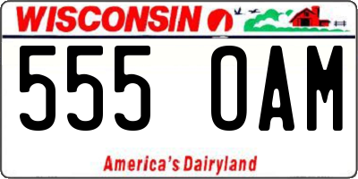 WI license plate 555OAM