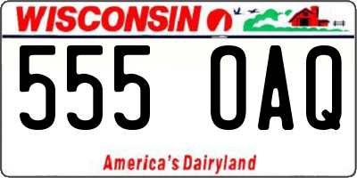 WI license plate 555OAQ