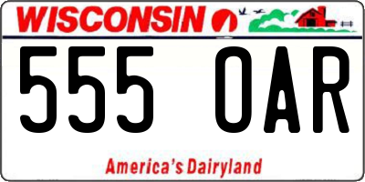 WI license plate 555OAR