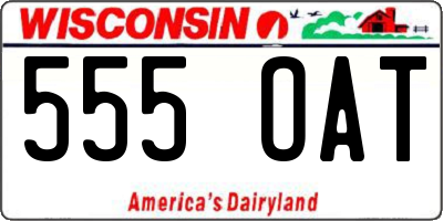 WI license plate 555OAT