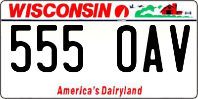 WI license plate 555OAV