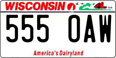 WI license plate 555OAW