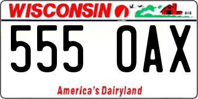 WI license plate 555OAX