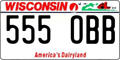 WI license plate 555OBB