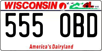WI license plate 555OBD