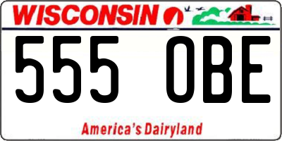 WI license plate 555OBE