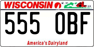 WI license plate 555OBF