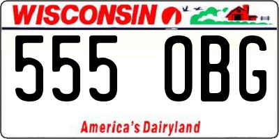 WI license plate 555OBG