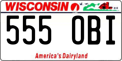 WI license plate 555OBI