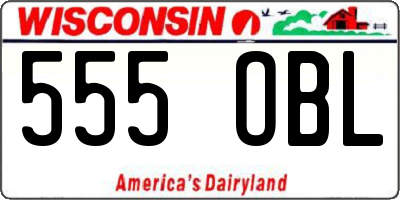 WI license plate 555OBL